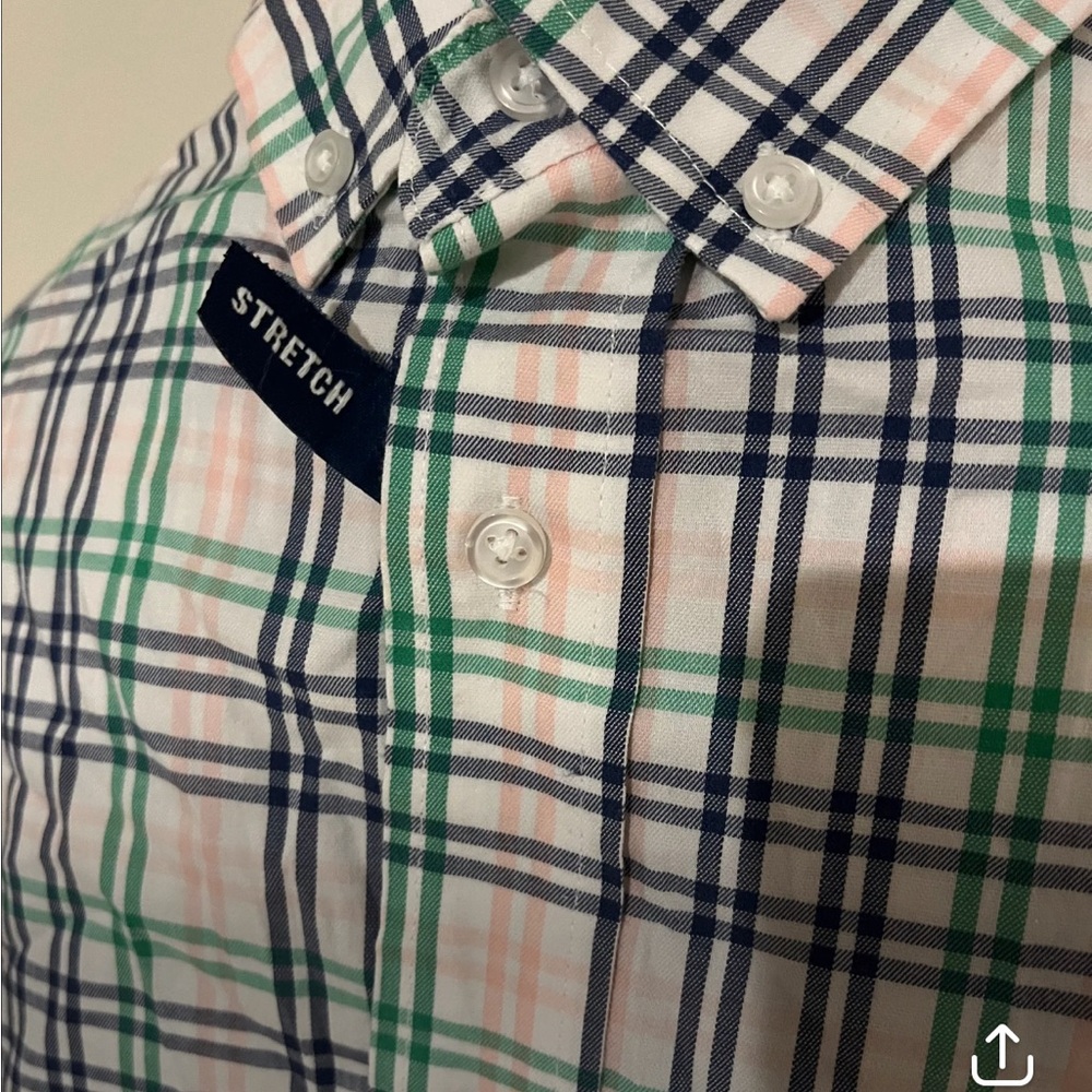 NWT large plaid button down shirt long sleeves ML+11 - Picture 2 of 4